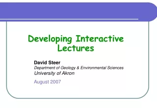 Developing Interactive Lectures