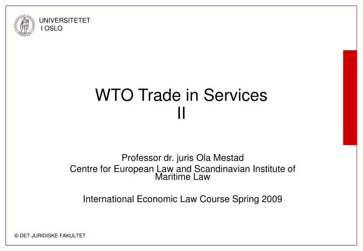wto trade in services ii