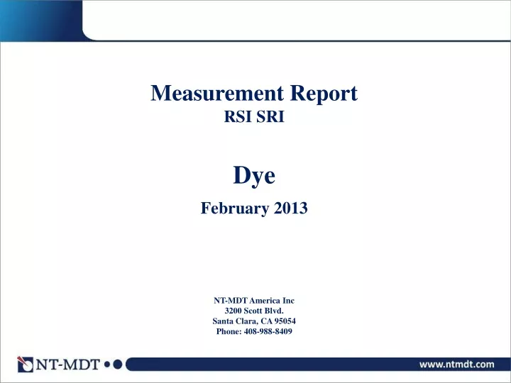 measurement report rsi sri