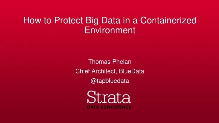 how to protect big data in a containerized environment