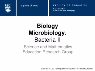 Biology Microbiology :  Bacteria II