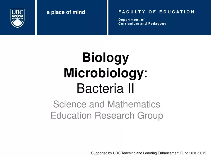 biology microbiology bacteria ii