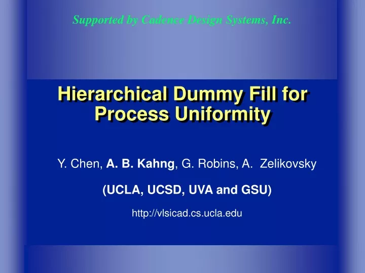hierarchical dummy fill for process uniformity