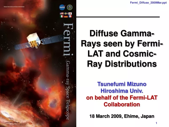 diffuse gamma rays seen by fermi lat and cosmic