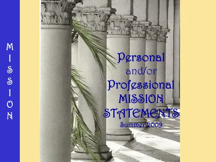 personal and or professional mission statements