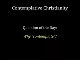 Contemplative Christianity