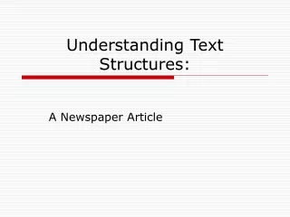 Understanding Text Structures: