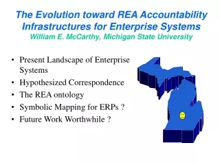 Present Landscape of Enterprise Systems Hypothesized Correspondence The REA ontology