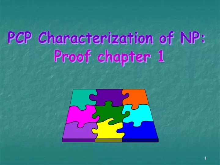 pcp characterization of np proof chapter 1