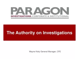 The Authority on Investigations