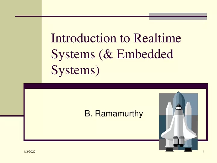 introduction to realtime systems embedded systems