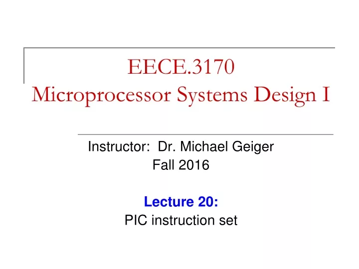 eece 3170 microprocessor systems design i