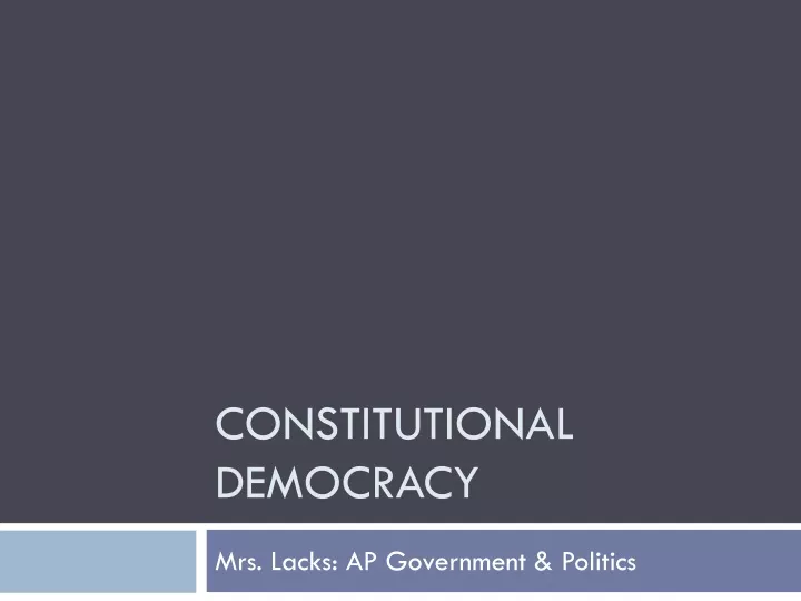 constitutional democracy
