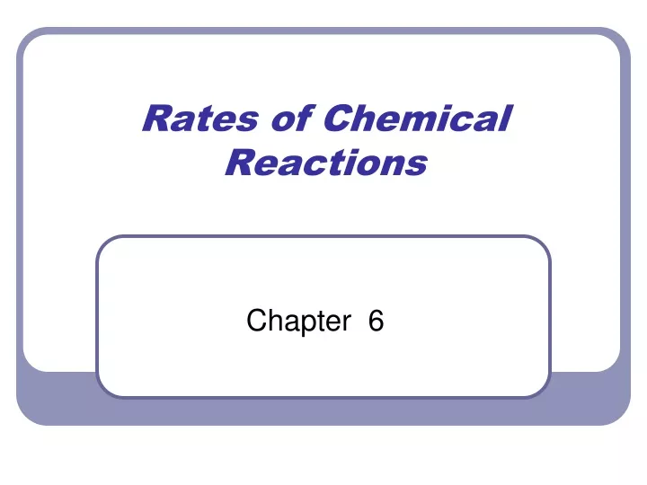 rates of chemical reactions