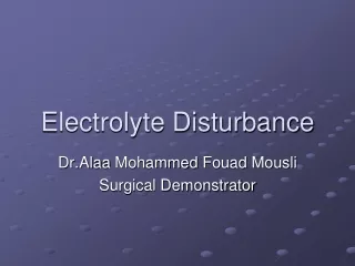 Electrolyte Disturbance
