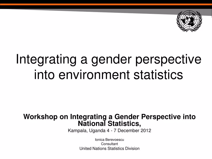 integrating a gender perspective into environment statistics