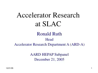 Accelerator Research at SLAC