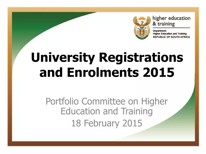 university registrations and enrolments 2015