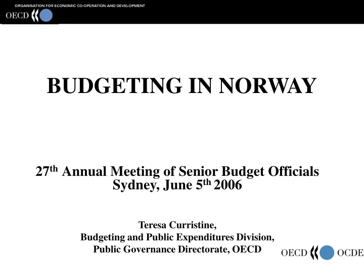 budgeting in norway