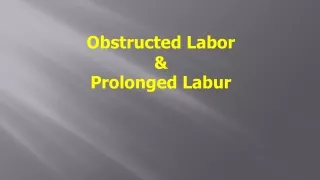 Obstructed Labor &amp; Prolonged Labur