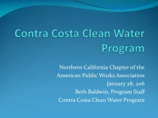 Contra Costa Clean Water Program