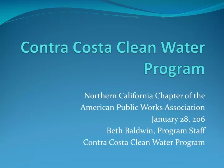 contra costa clean water program