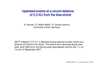 Upstream events at a record distance       of 0.3 AU from the bow-shock
