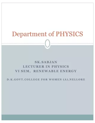 Department of PHYSICS