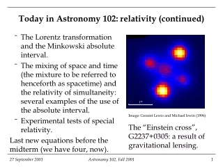 Today in Astronomy 102: relativity (continued)