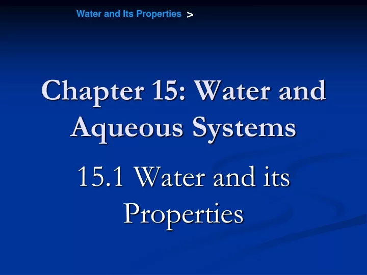 chapter 15 water and aqueous systems