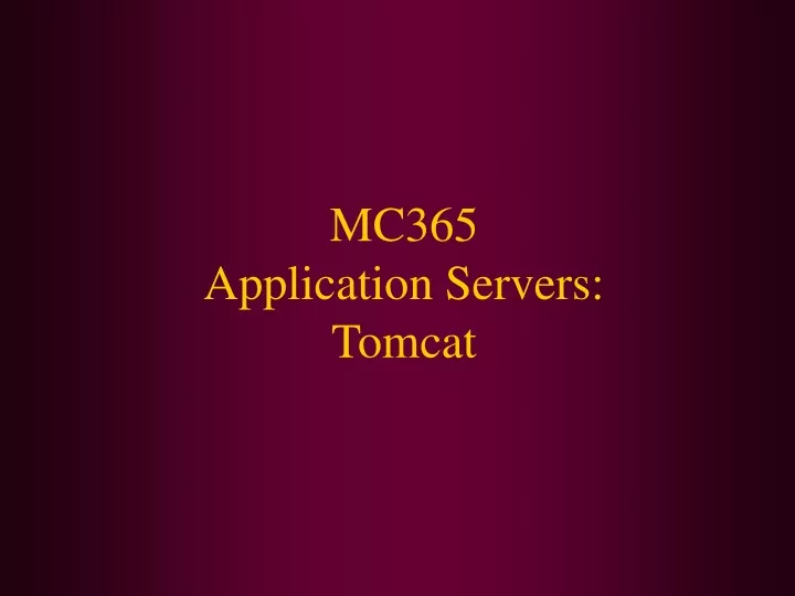 mc365 application servers tomcat