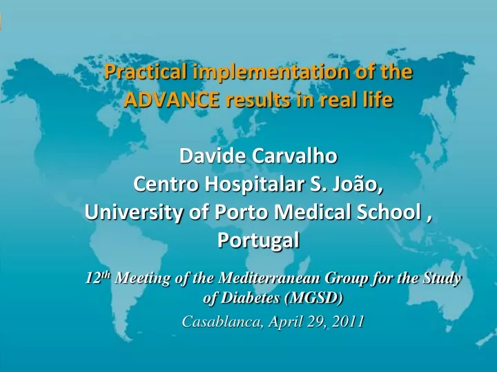 12 th meeting of the mediterranean group for the study of diabetes mgsd casablanca april 29 2011