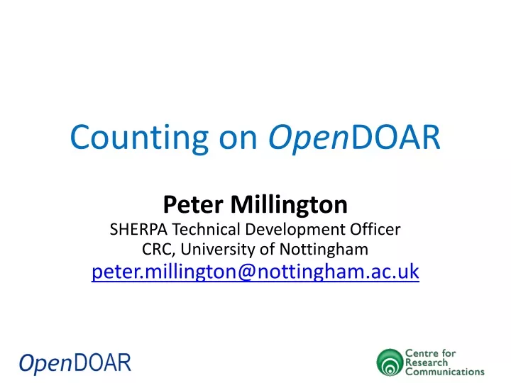 counting on open doar