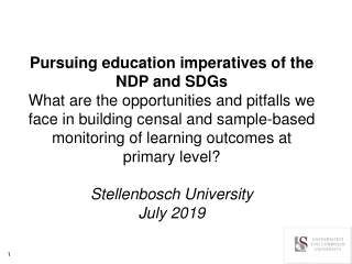 Pursuing education imperatives of the NDP and SDGs