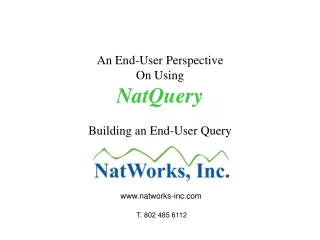 An End-User Perspective On Using NatQuery Building an End-User Query