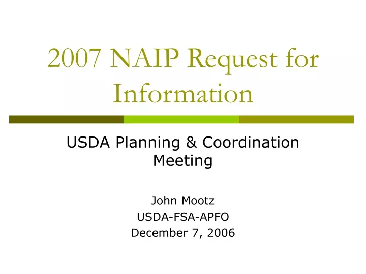 2007 naip request for information