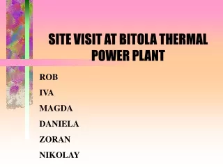 SITE VISIT AT BITOLA THERMAL POWER PLANT