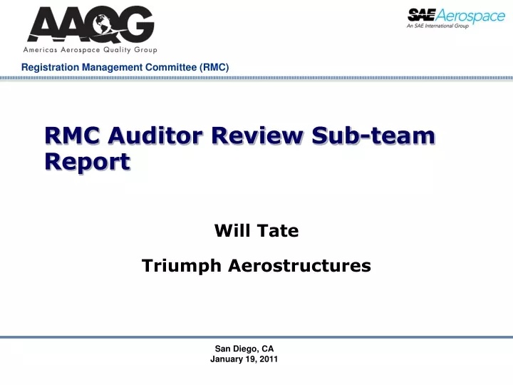 rmc auditor review sub team report