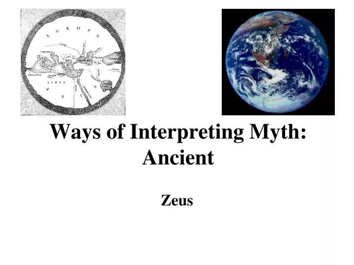 ways of interpreting myth ancient