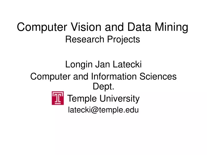 computer vision and data mining research projects