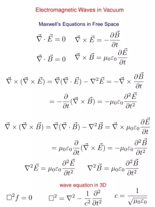 Maxwell’s Equations in Free Space