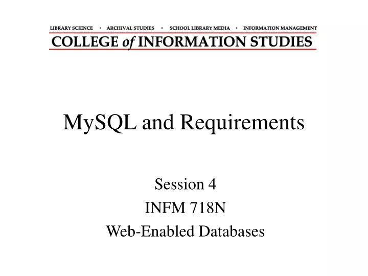 mysql and requirements
