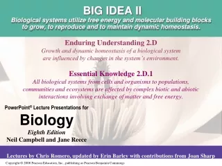 Enduring Understanding 2.D Growth and dynamic homeostasis of a biological system