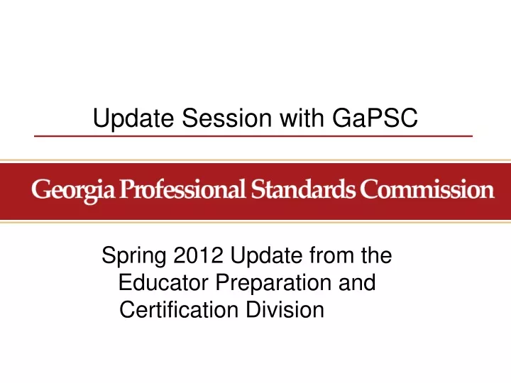 update session with gapsc