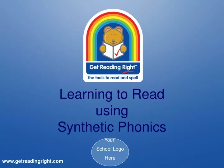 learning to read using synthetic phonics