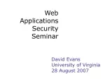 Web Applications Security Seminar