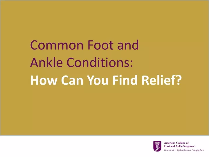 common foot and ankle conditions