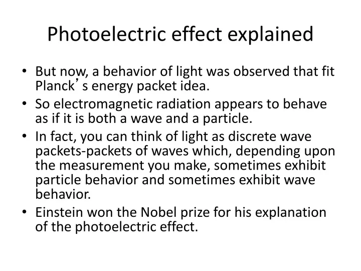 photoelectric effect explained