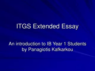 ITGS Extended Essay