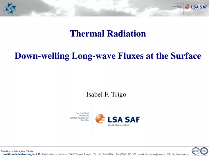 thermal radiation down welling long wave fluxes
